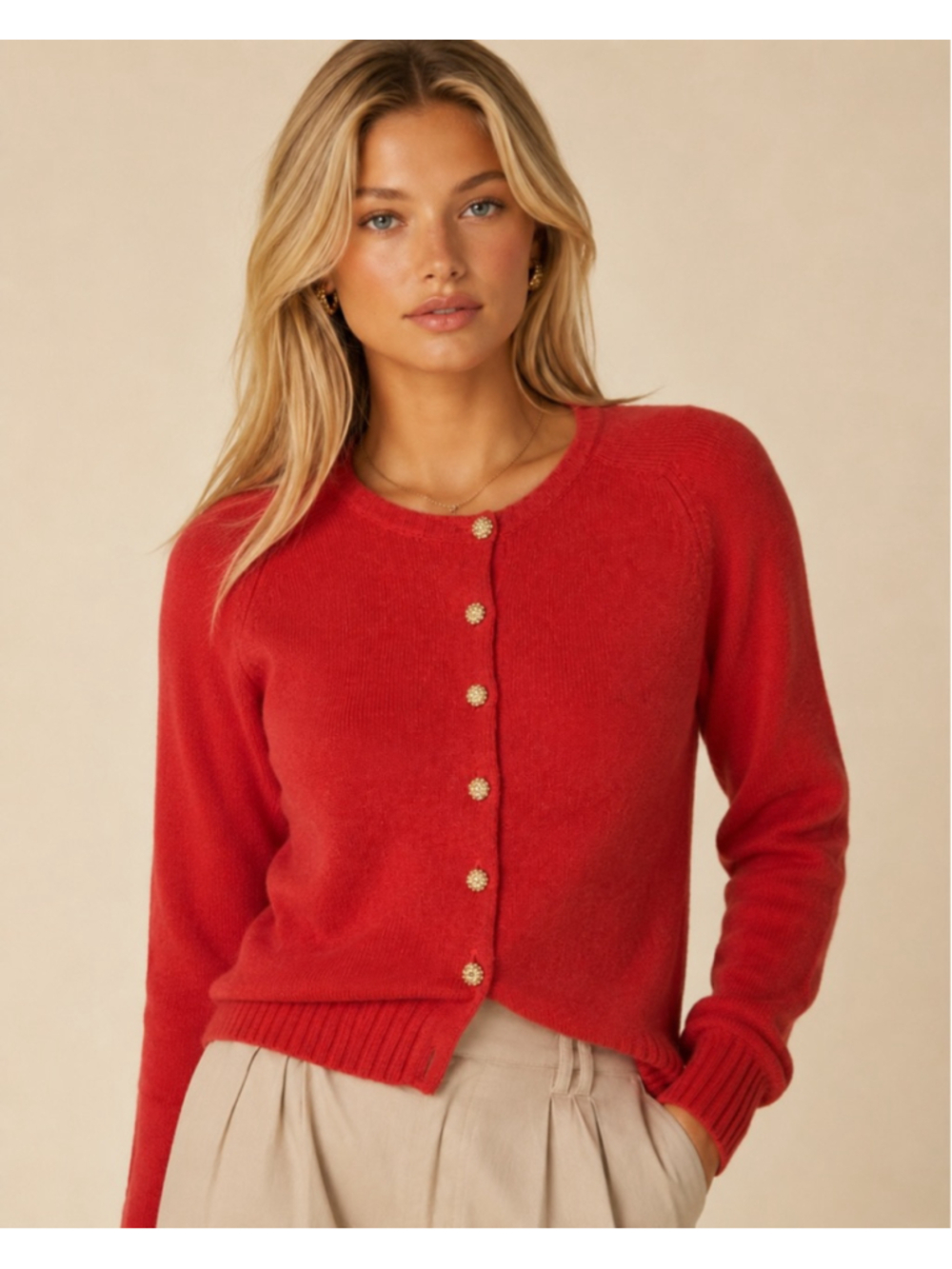 J.Crew Jeweled Button Cashmere Cardigan Merino Wool Preppy Old Money Quiet Luxe